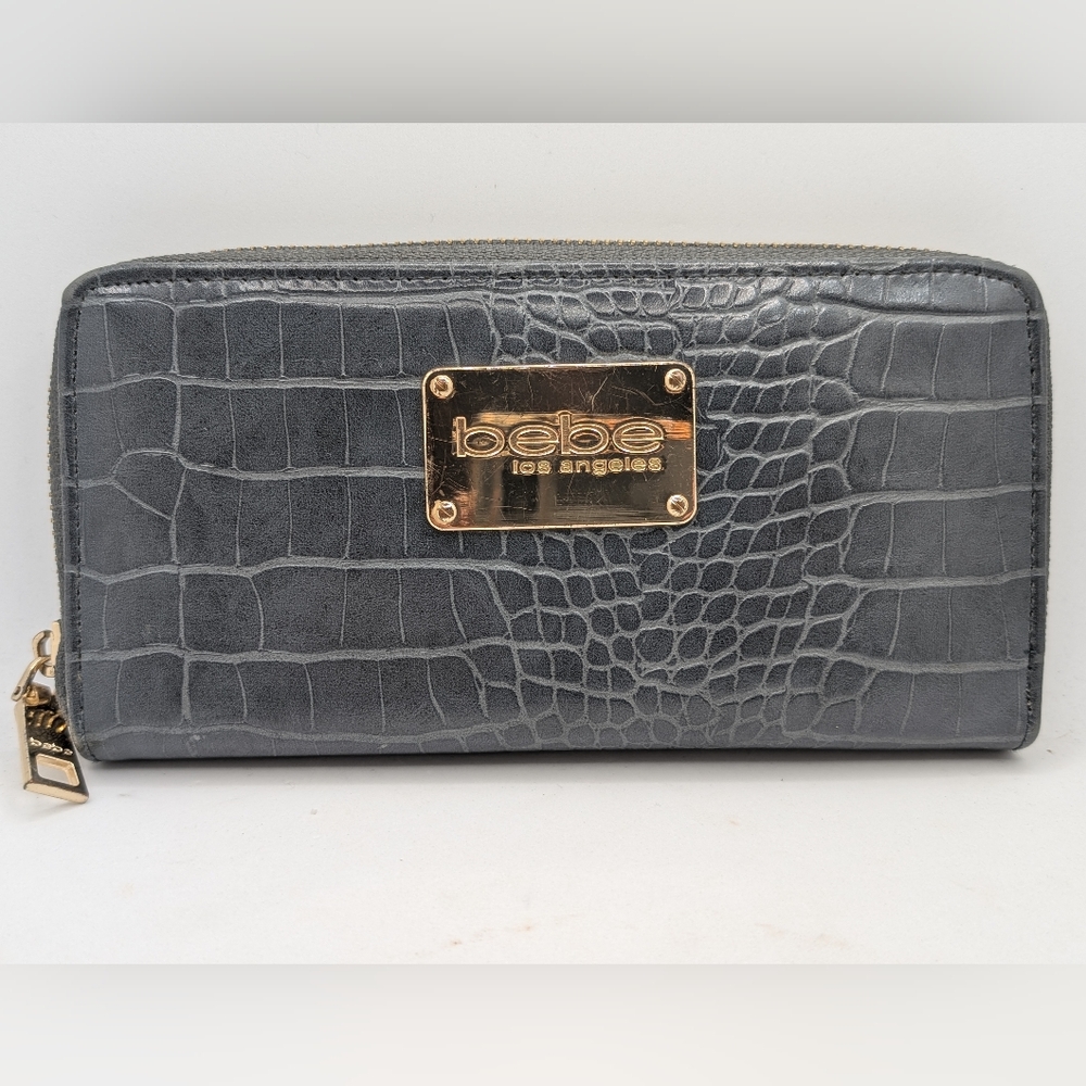 Bebe‎ Charcoal Crocodile Embossed Wallet
